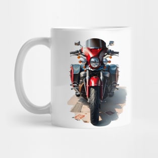 red  vintege motorcycle design Mug